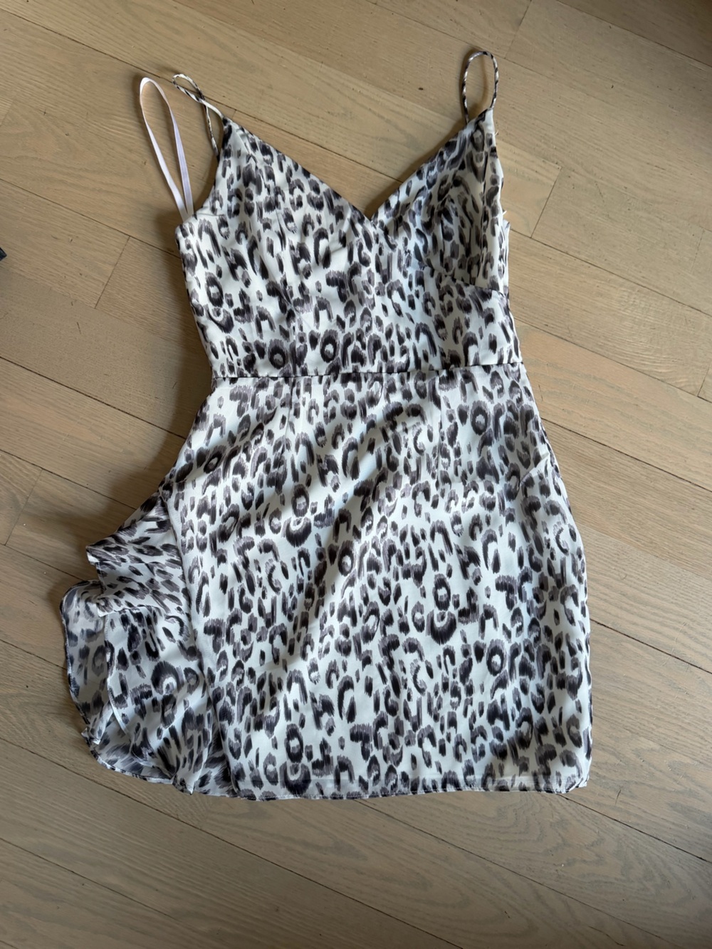 superdown White and Black Leopard Print Mini Dress